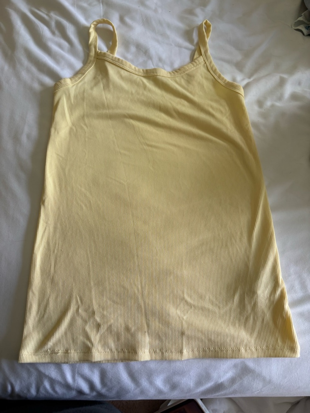 No Boundaries Pale Yellow Ribbed Cami Tank Top